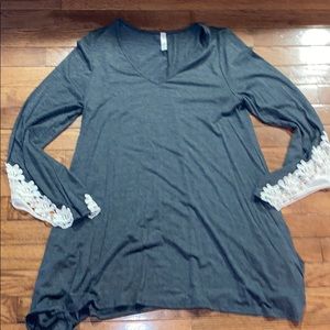 Charcoal Belle Sleeve Tunic